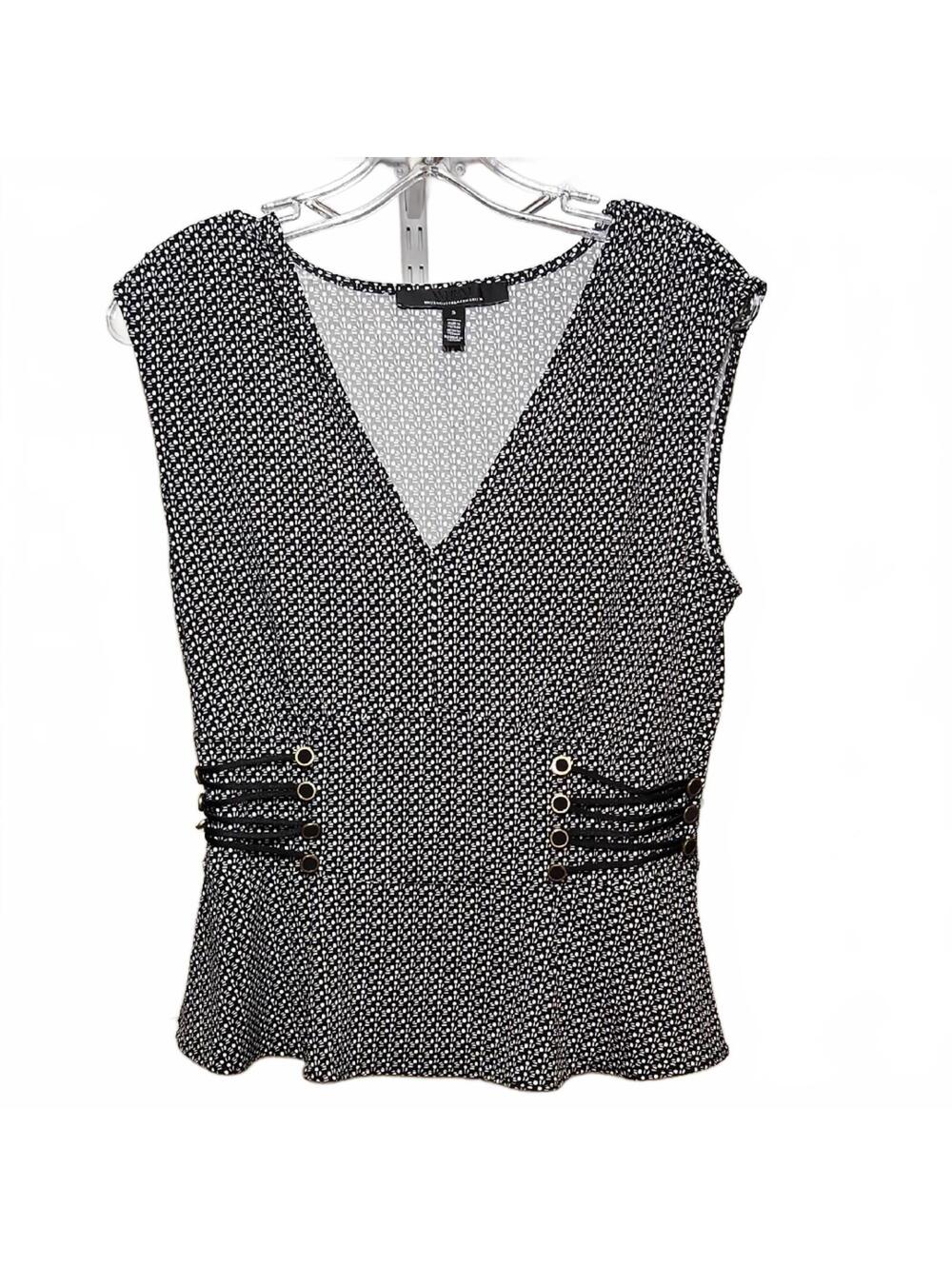 White House Black Market | Monochrome Patterned Blouse | S